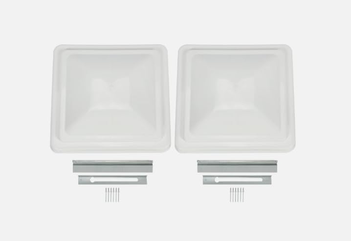 2-Pack 14 x 14 Inch White UV-Resistant RV Roof Vent Cover Lids A4503