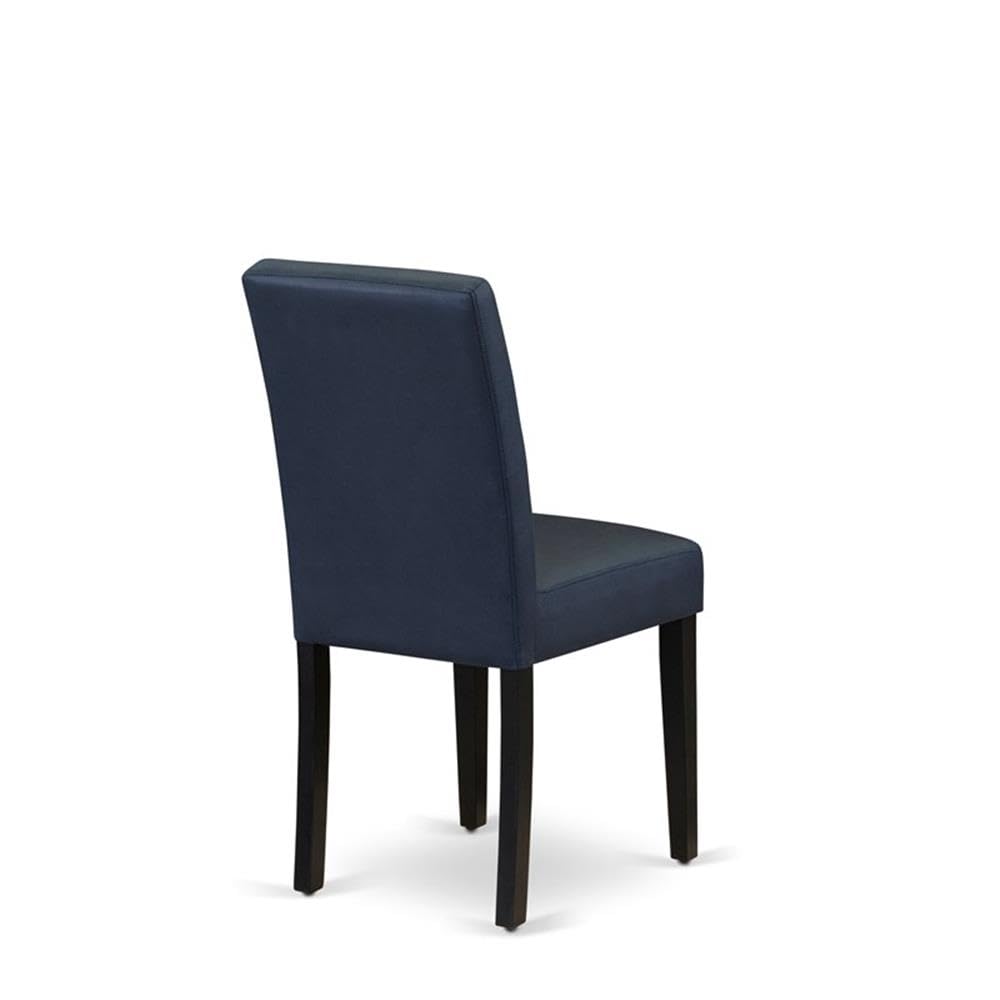 Dark Navy Blue Polyester Fabric Padded Chairs Set of 2 W4776