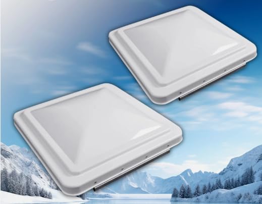 2-Pack 14 x 14 Inch White UV-Resistant RV Roof Vent Cover Lids A4503