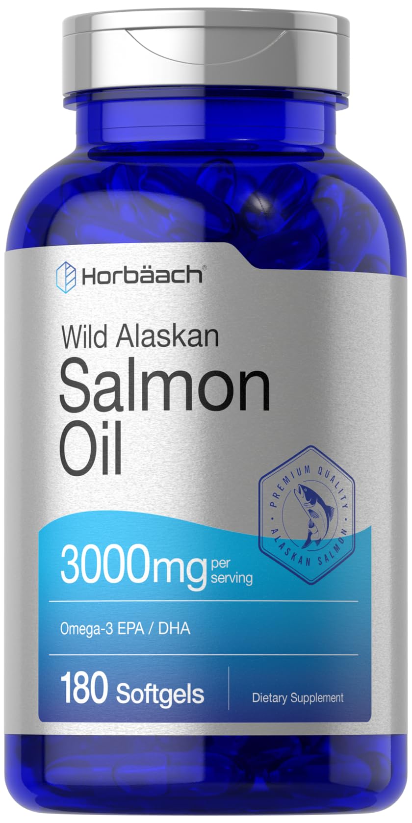 Wild Alaskan Salmon Fish Oil 3000mg 180 Softgel Capsules B844