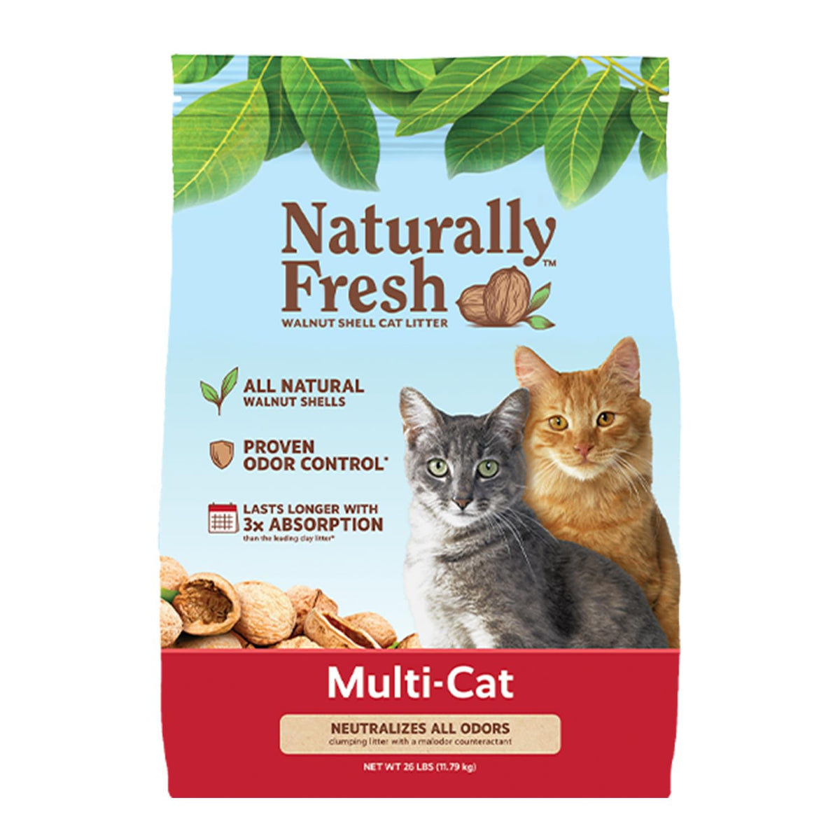Unscented Walnut Shell Cat Litter 26 Lbs F373590
