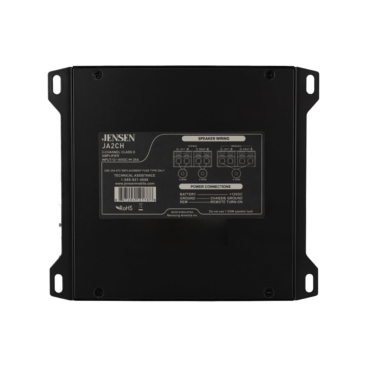 2-Channel Class-D Car Amplifier 600W Peak Y81482