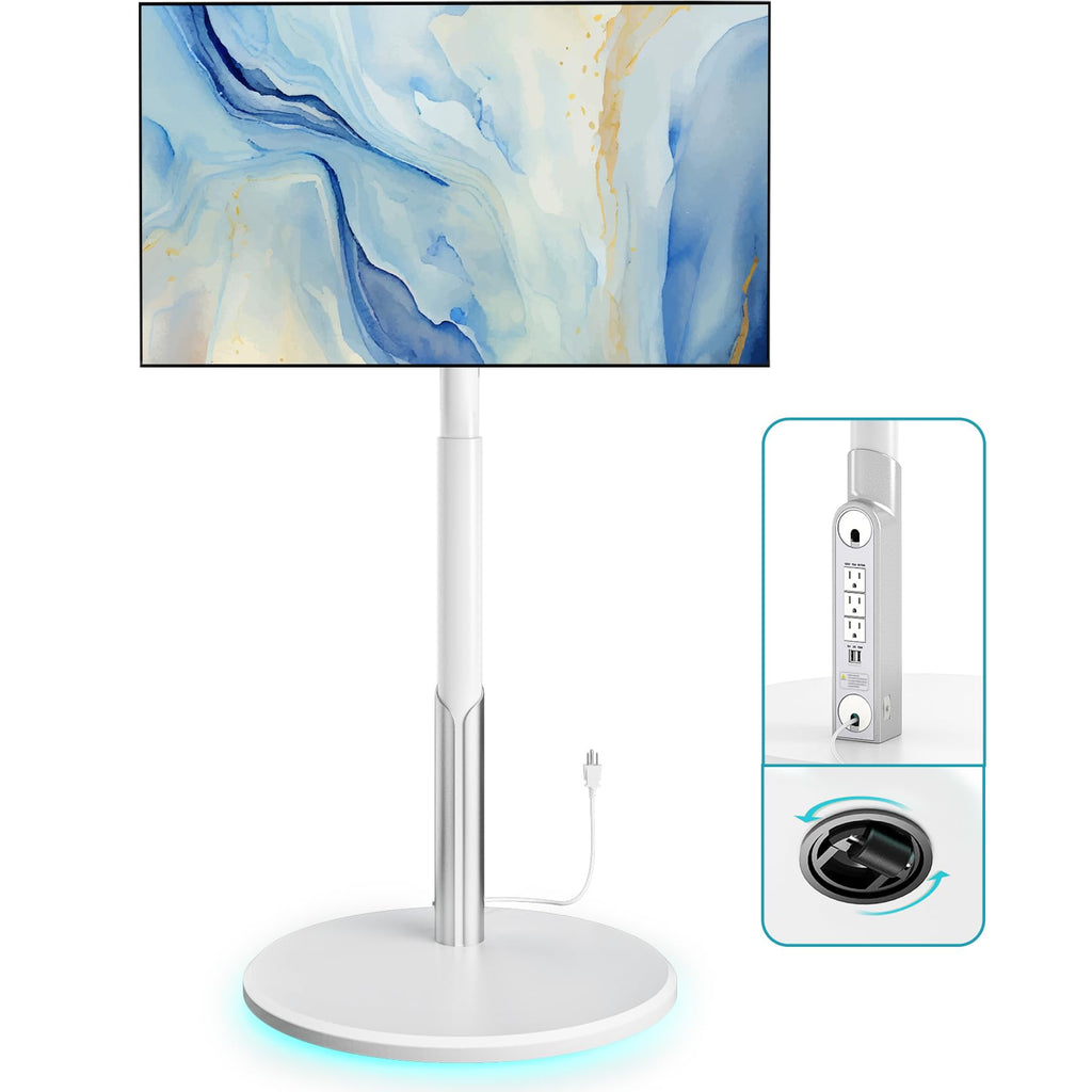 Mobile TV Stand with Power Outlet, Rolling TV Cart for 27-70 Inch, Height Adjustment, Holds up to 88lbs O625871
