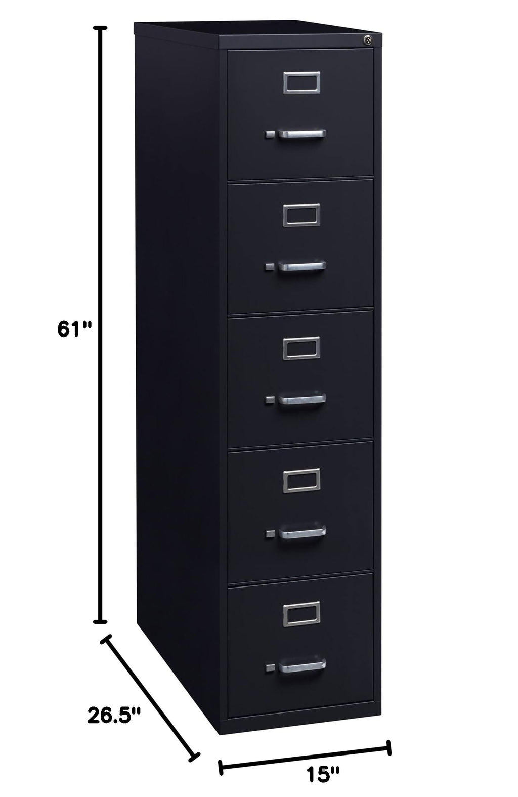 Black 5 Drawer Vertical File Cabinet A805883