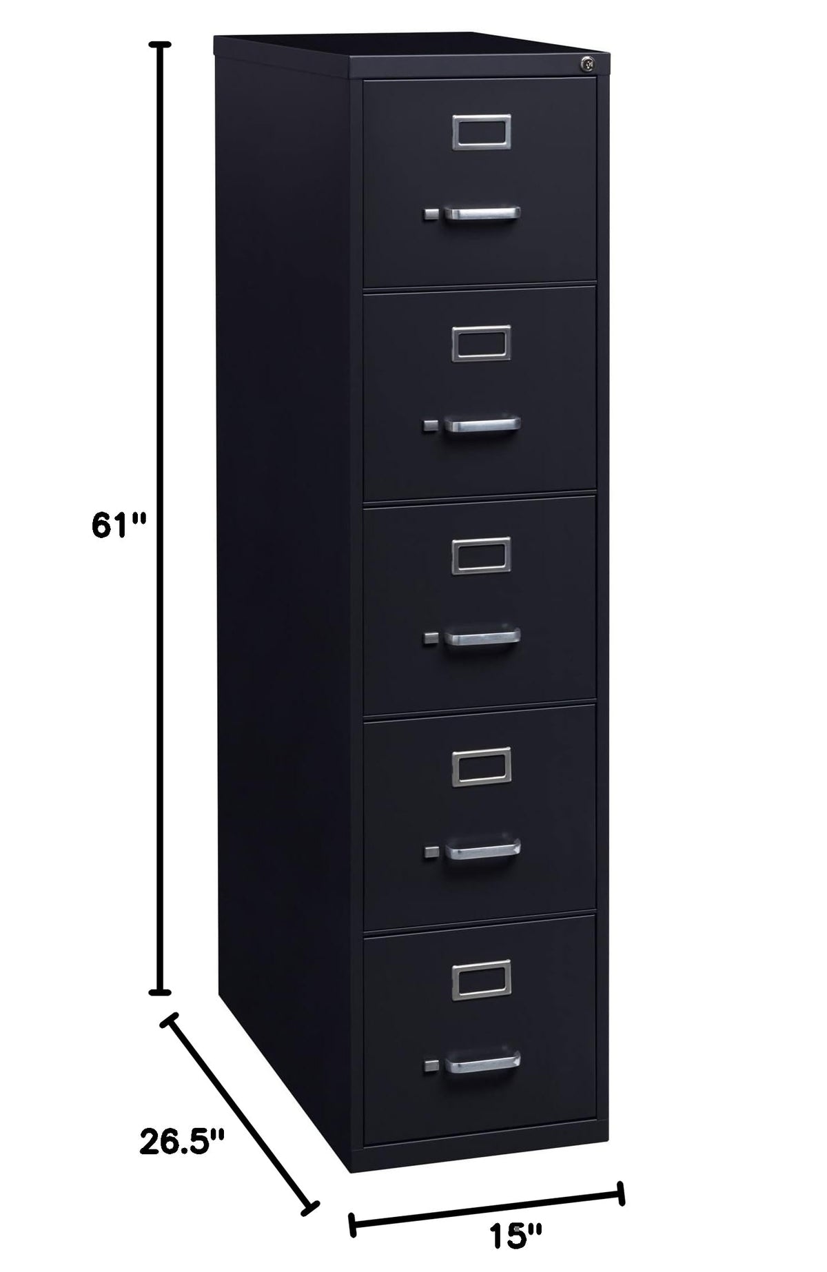 Black 5 Drawer Vertical File Cabinet A805883
