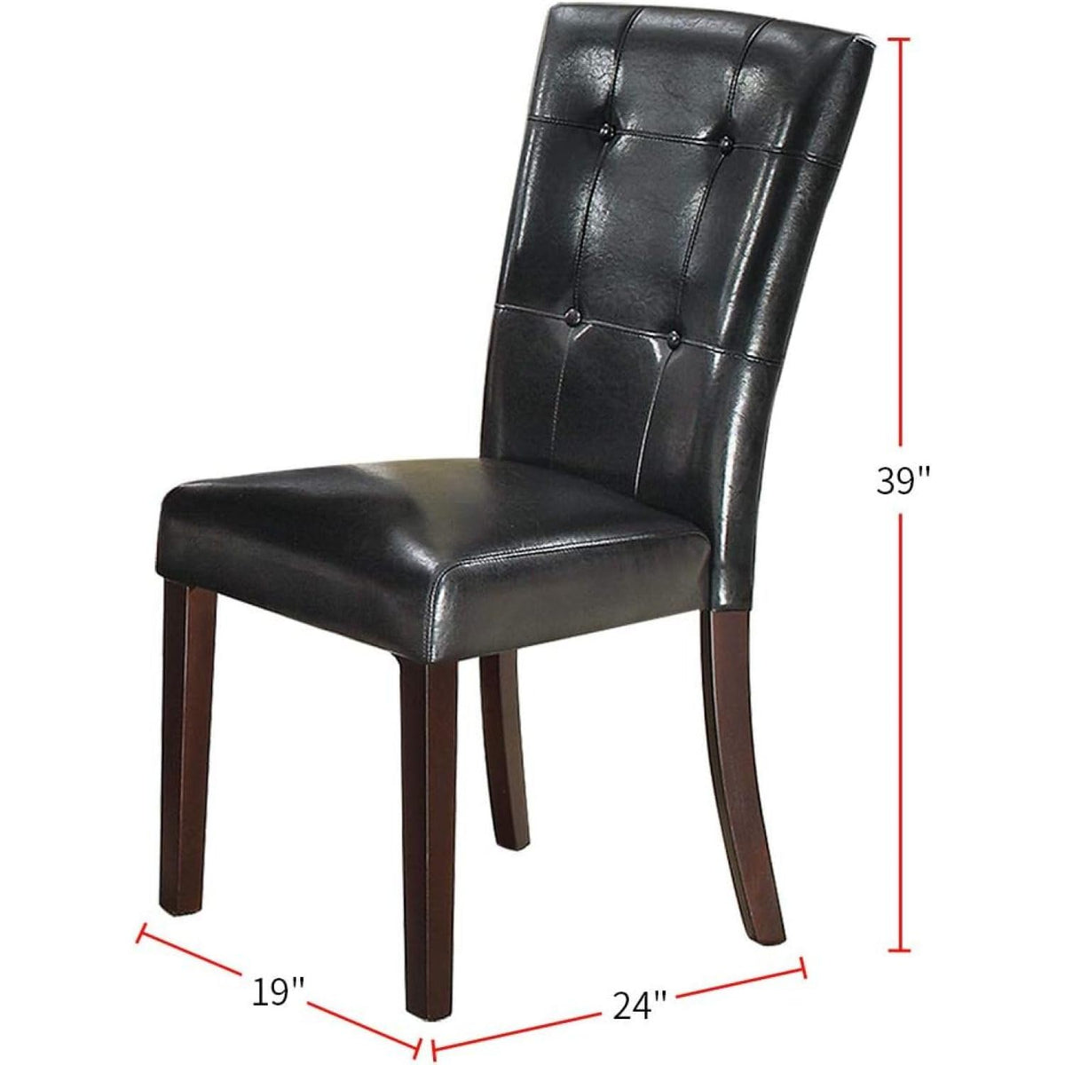 Black Faux Leather Parson Chairs Set of 2 D9463