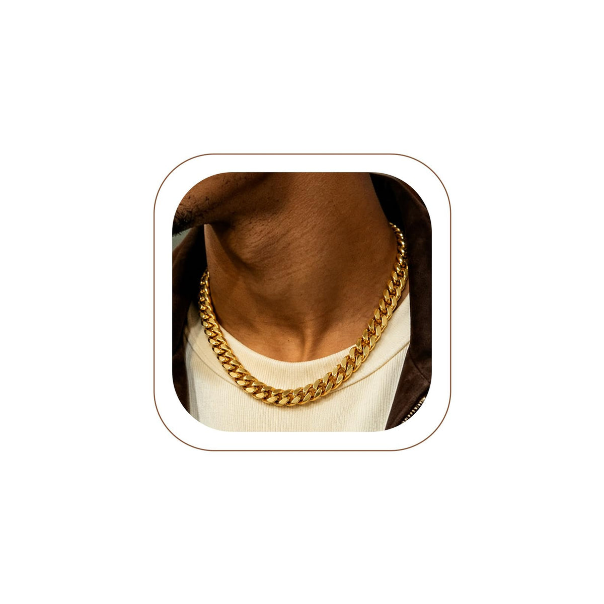Stainless Steel Cuban Link Chain Necklace G52853