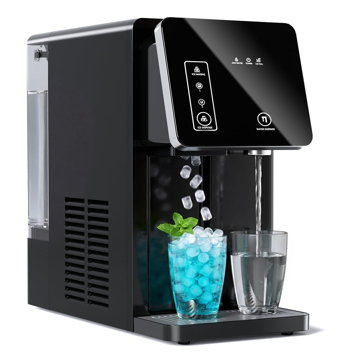 2-in-1 Countertop Ice Maker Machine with Water Dispenser, Black J2263