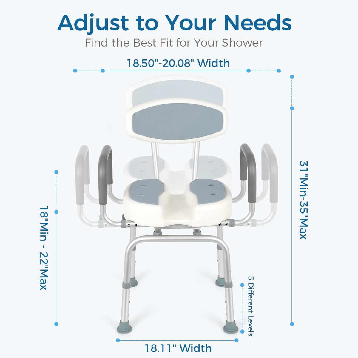 Heavy Duty Shower Chair with Arms and Back L3164