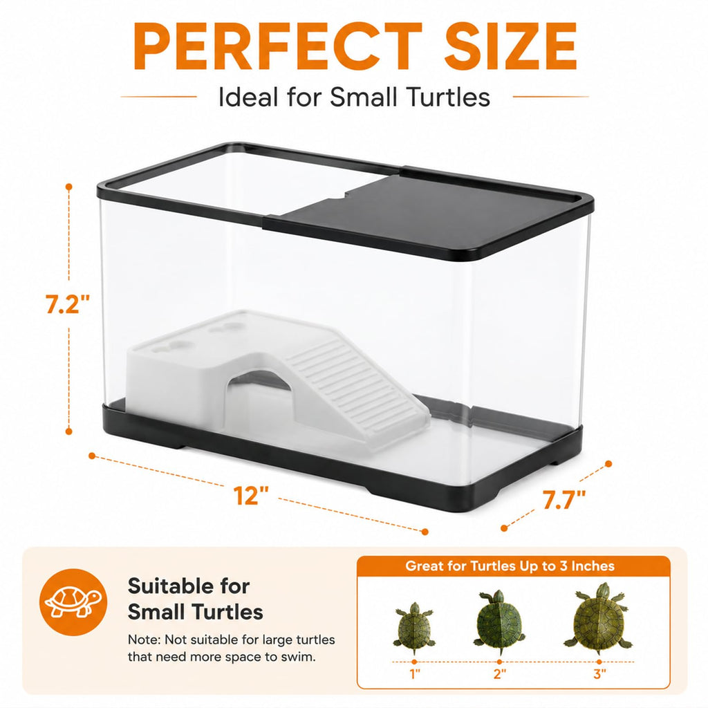 Acrylic Aquarium Starter Kit with UVB/UVA Lamp, Filter, Basking Platform & Lid Y138522