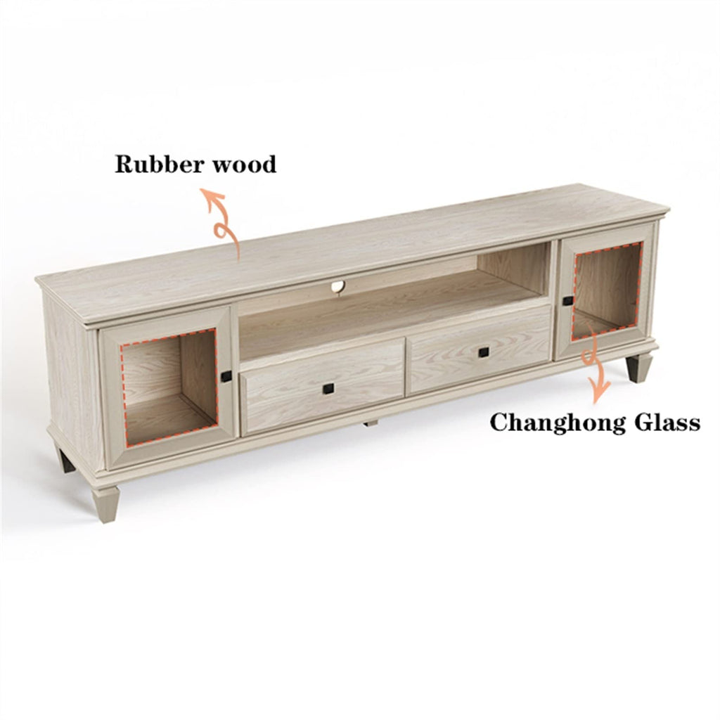Modern TV Stand with 2 Drawers, 2 Storage Cabinets & 1 Open Shelf X591