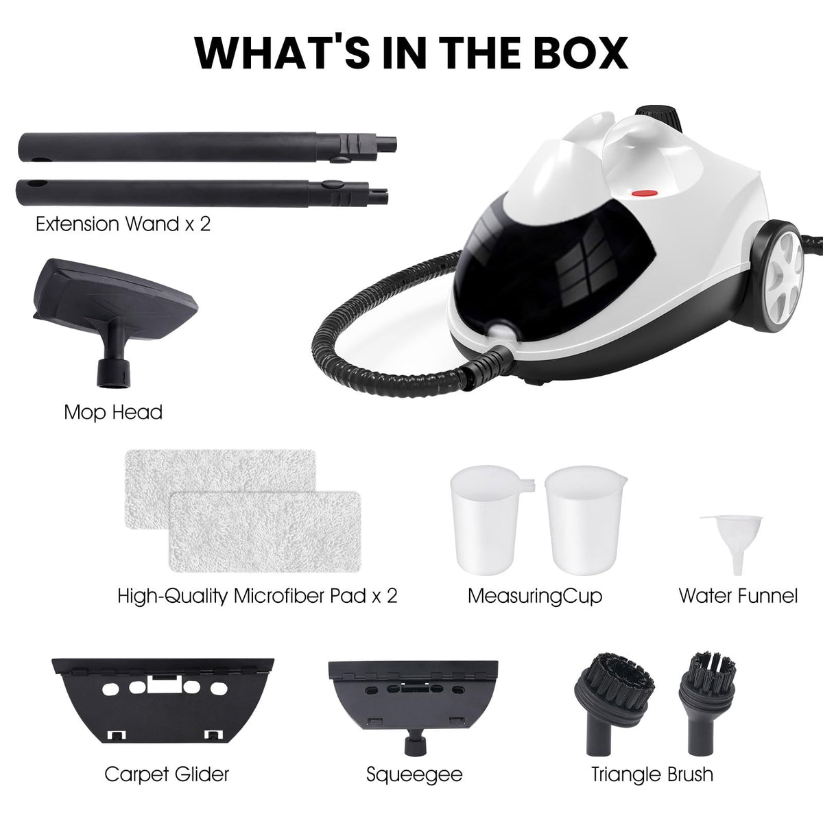 1.5L 6-in-1 Steam Cleaner with 8 Accessories Z416