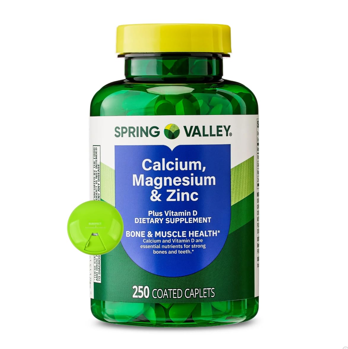 Calcium Magnesium Zinc Vitamin D3 Caplets 250 Count D872