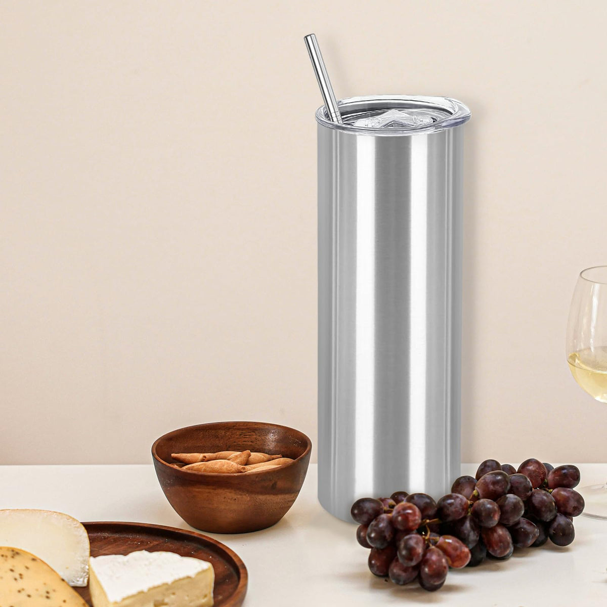 16 Pack 20oz Stainless Steel Insulated Tumblers with Lid and Straw V4437