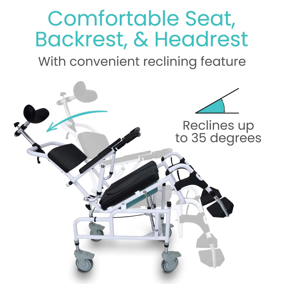 Reclining Shower Chair with Wheels N855