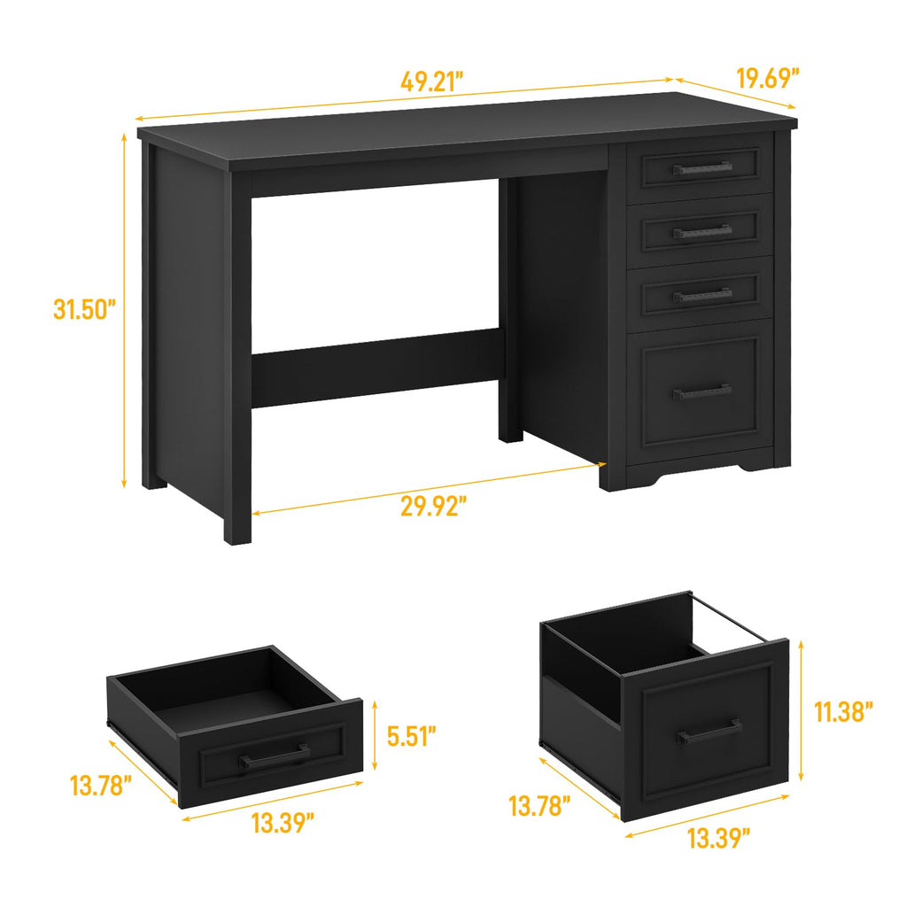 Black Executive Desk with File Drawer J731908