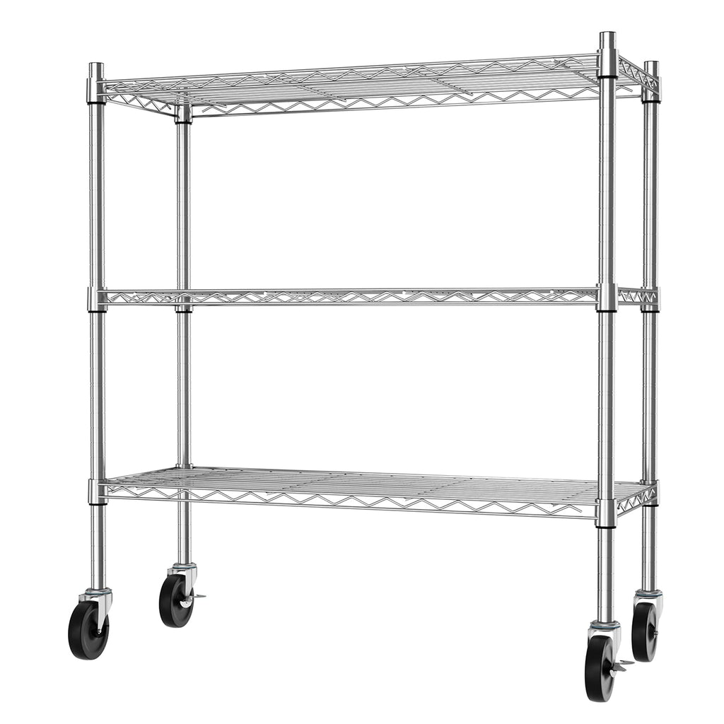 3-Tier Heavy Duty Metal Storage Shelves with Casters L277575