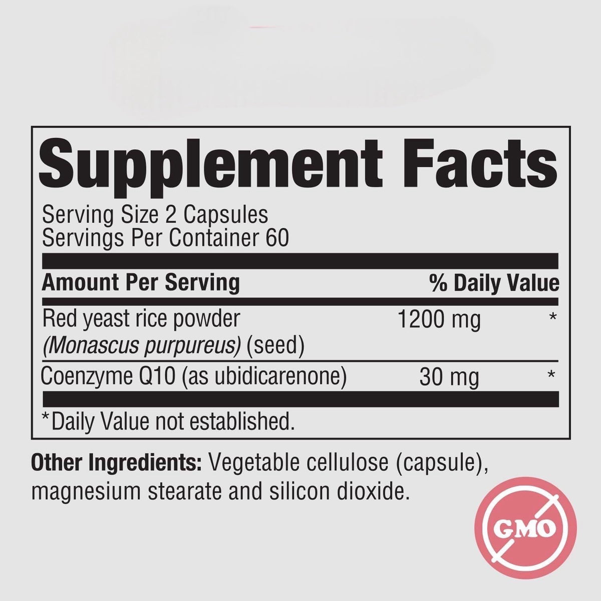 Extra Strength Red Yeast Rice 1200mg with CoQ10 120 Capsules I501