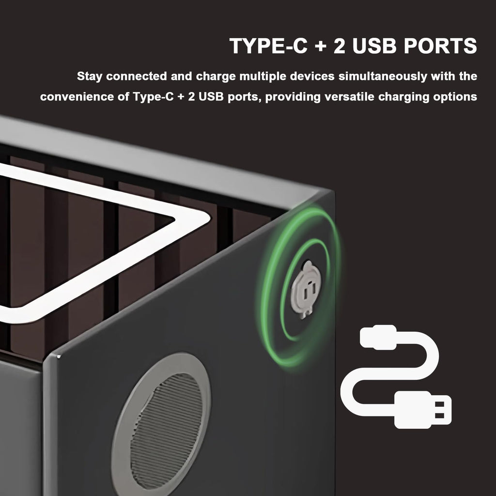 Orange 3 Drawer Nightstand with Wireless Charging and USB Port P5263