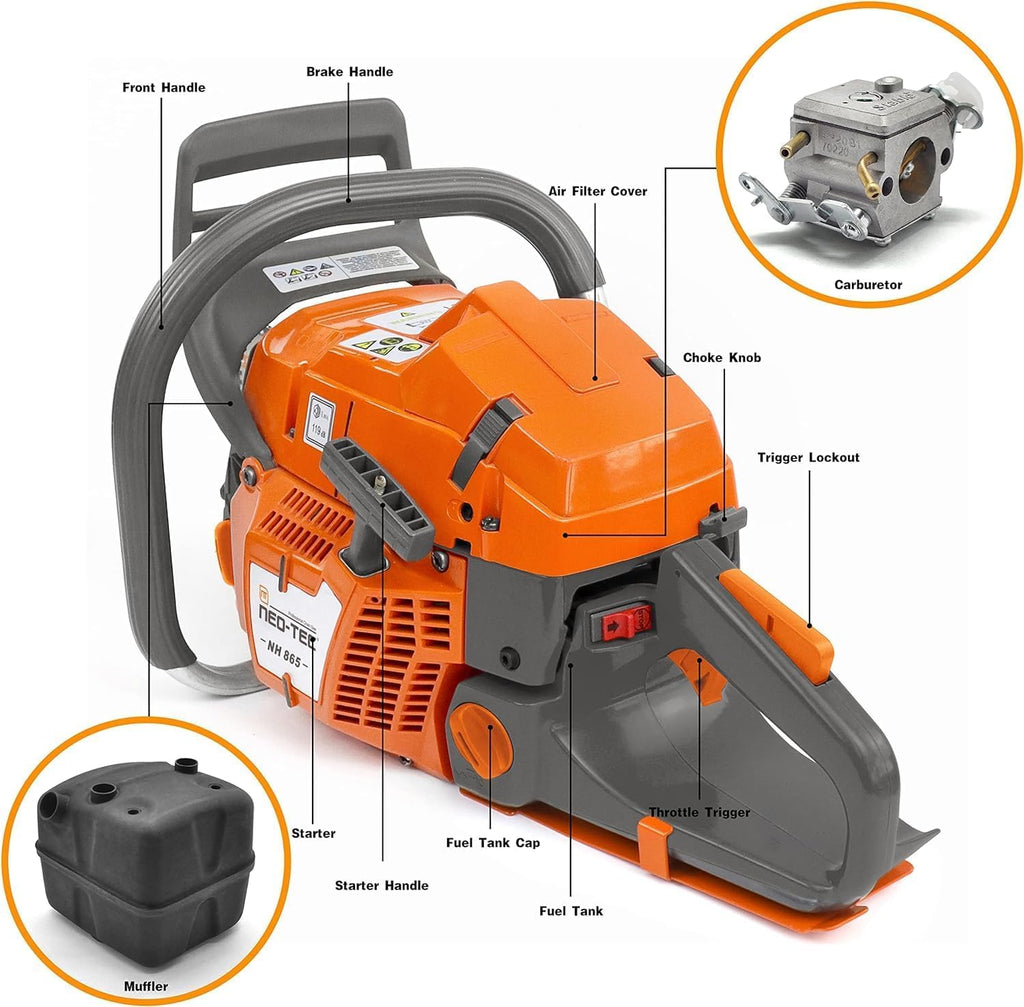 65cc Gas Chainsaw with 24 Inch Bar and Chain H6073