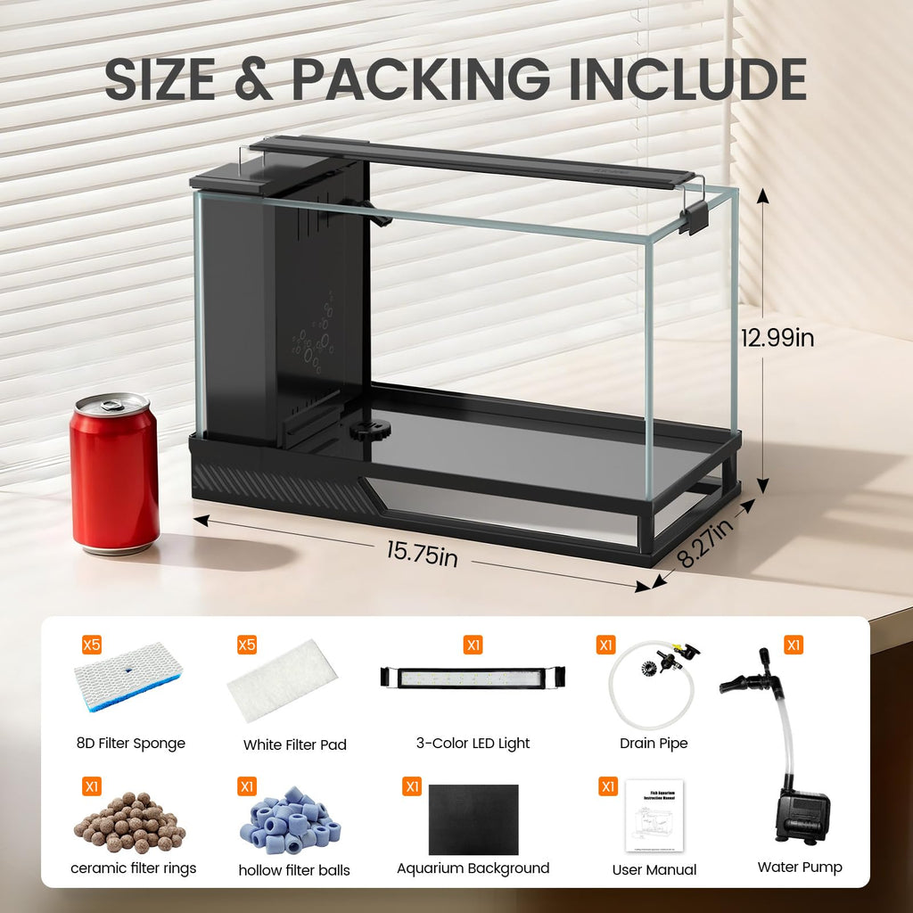 4 Gallon Aquarium Kit with Bottom Drainage L18989