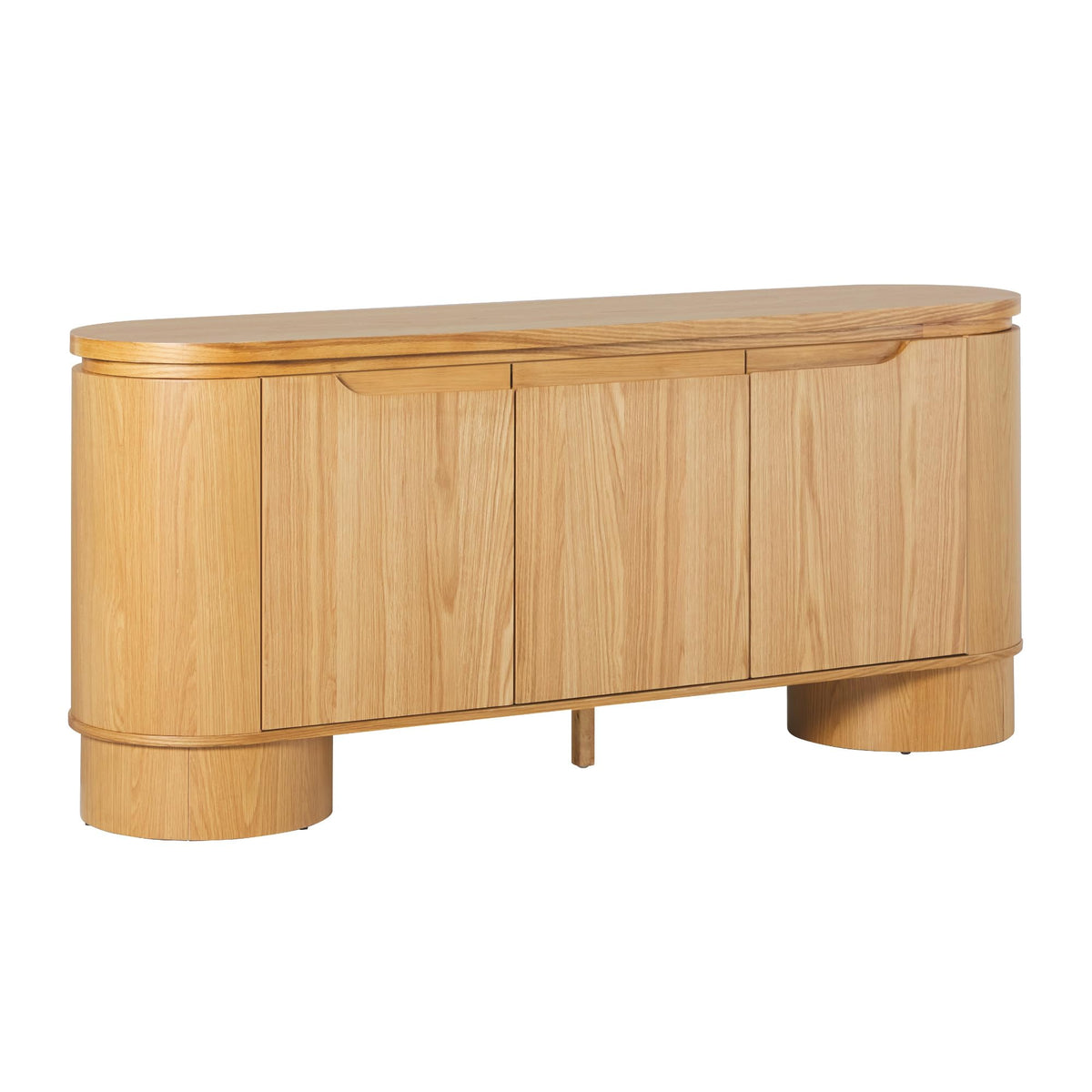70 Inch White Oak Wood Sideboard TV Stand with Storage M74421