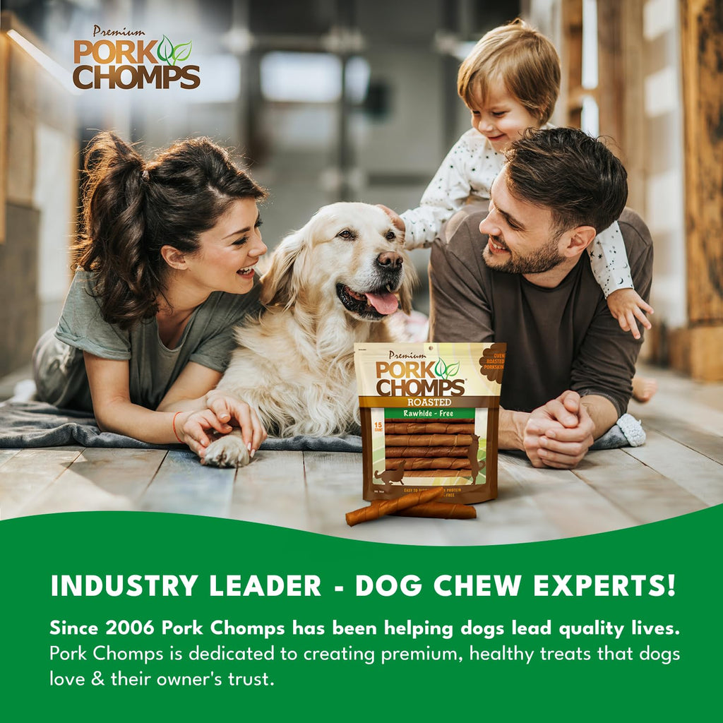 Roasted Pork Skin Dog Chews 6in Twists 15 Count X76965