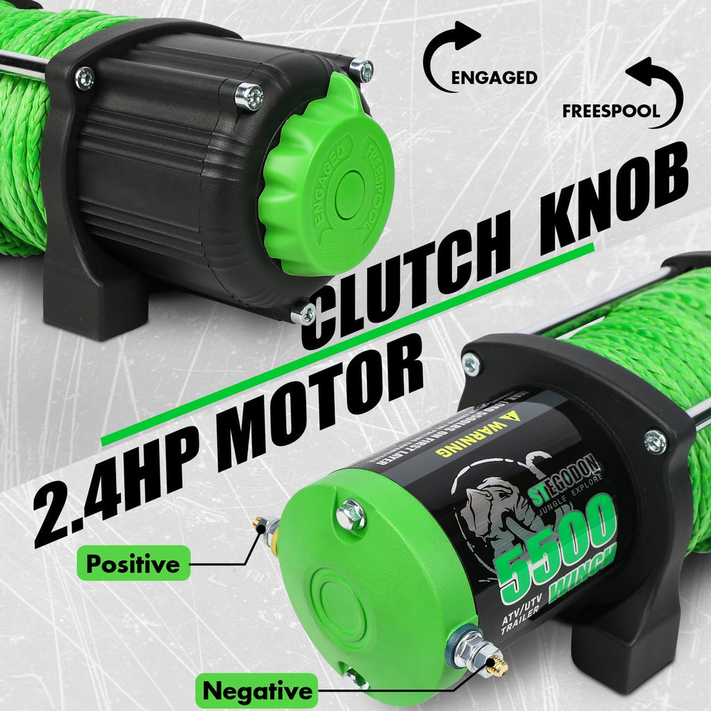 12V Electric Winch with Synthetic Rope and Wireless Remote H616408