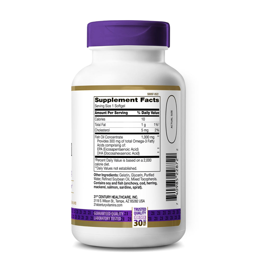 Fish Oil 1000mg Omega-3 Softgels 120ct P16614