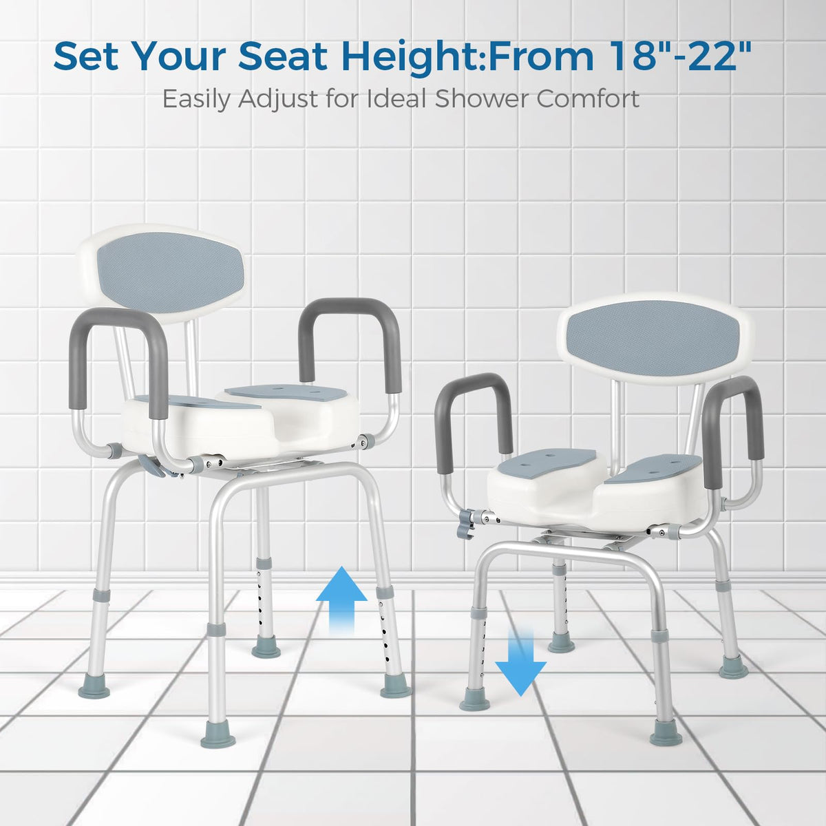 Heavy Duty Shower Chair with Arms and Back L3164