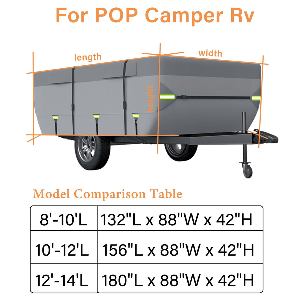 12'-14' 7 Layers Waterproof Breathable Pop Up Folding Camper Cover P585921