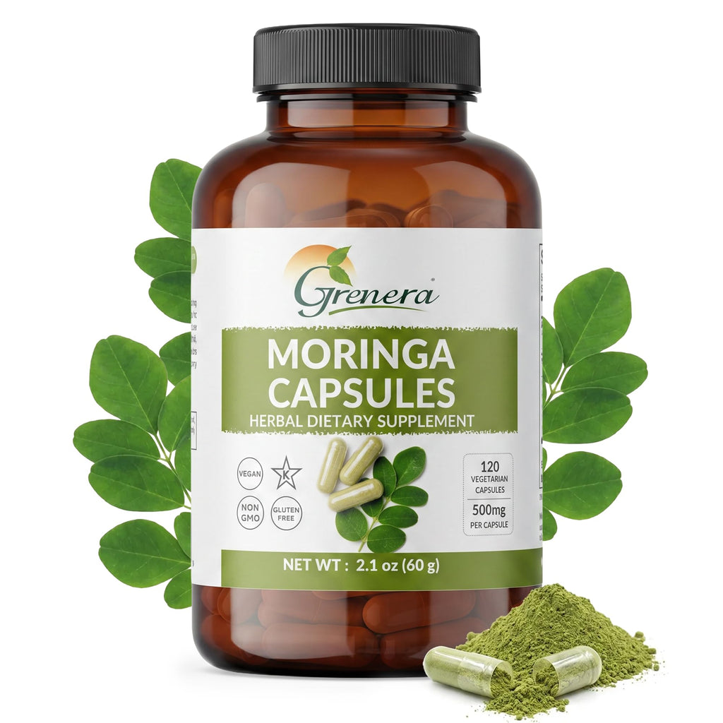 Moringa Capsules 500mg Moringa Oleifera Leaf Powder 120 Count U823468