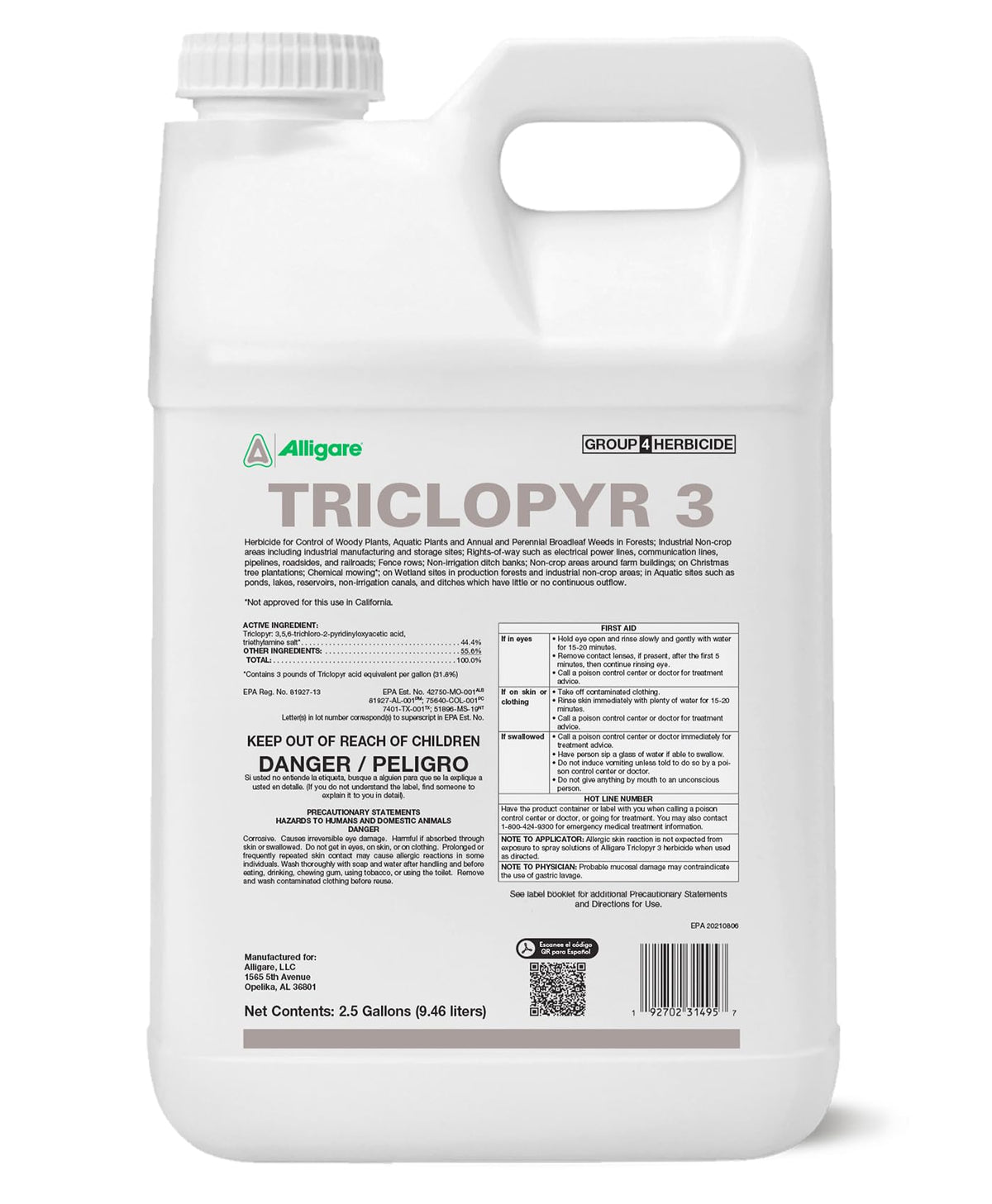 Triclopyr 3 Herbicide 2.5 Gal Y700
