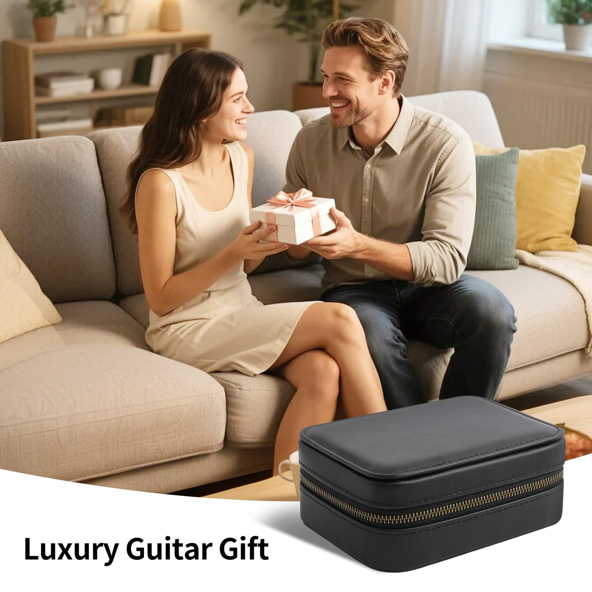 Leather Guitar Pick Case Holder Box C98136