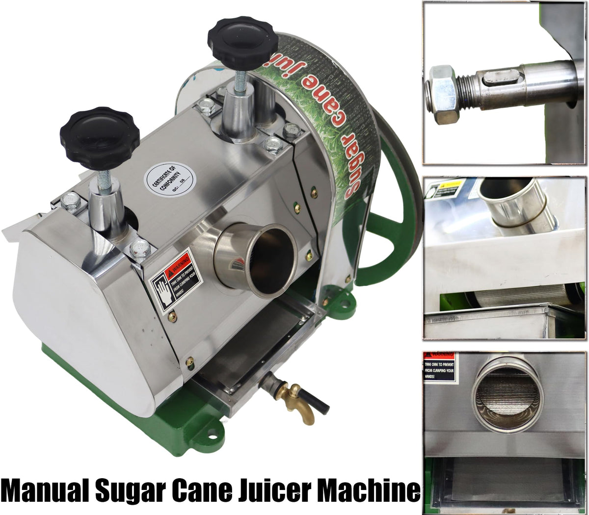 Manual Sugar Cane Juicer Machine with 2 Peeling Knives V5512