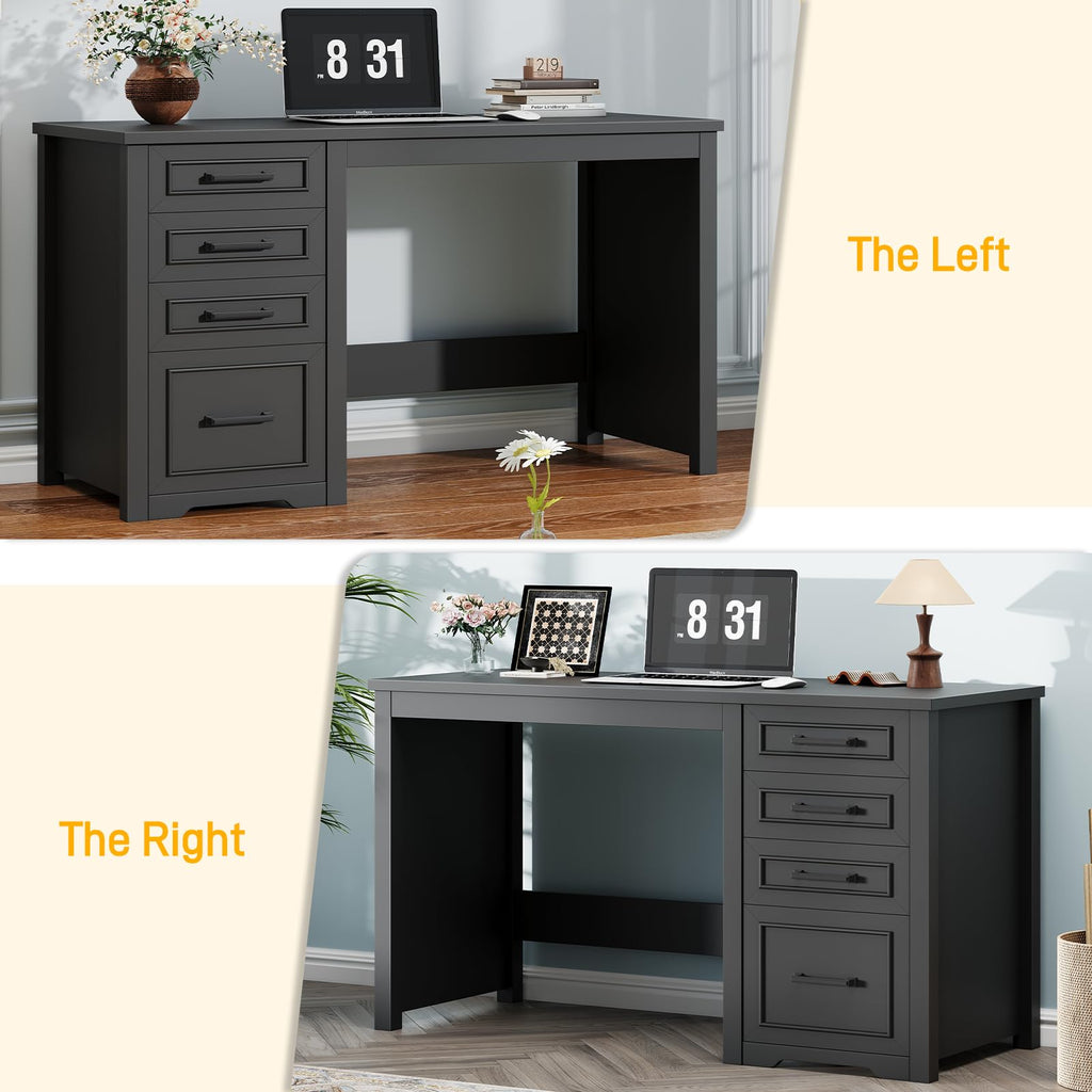 Black Executive Desk with File Drawer J731908