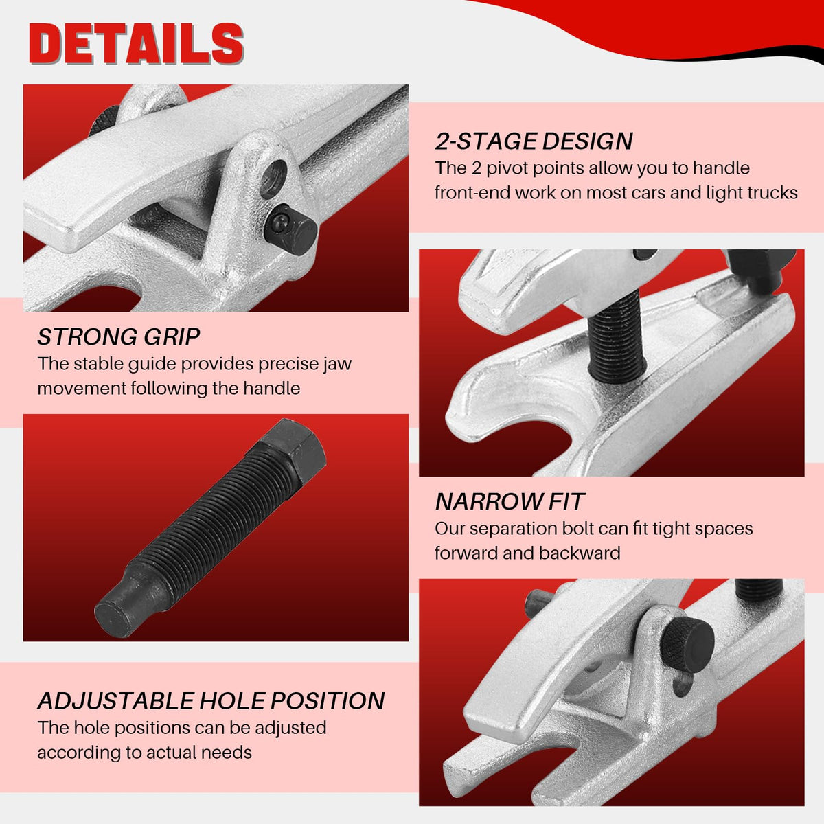 Heavy Duty Disc Brake Caliper Tool Set & Ball Joint Separator Tool Kit O84025