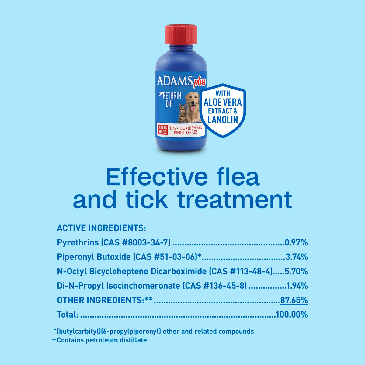 Plus Pyrethrin Flea Dip For Dogs and Cats 4 Fl oz T15702