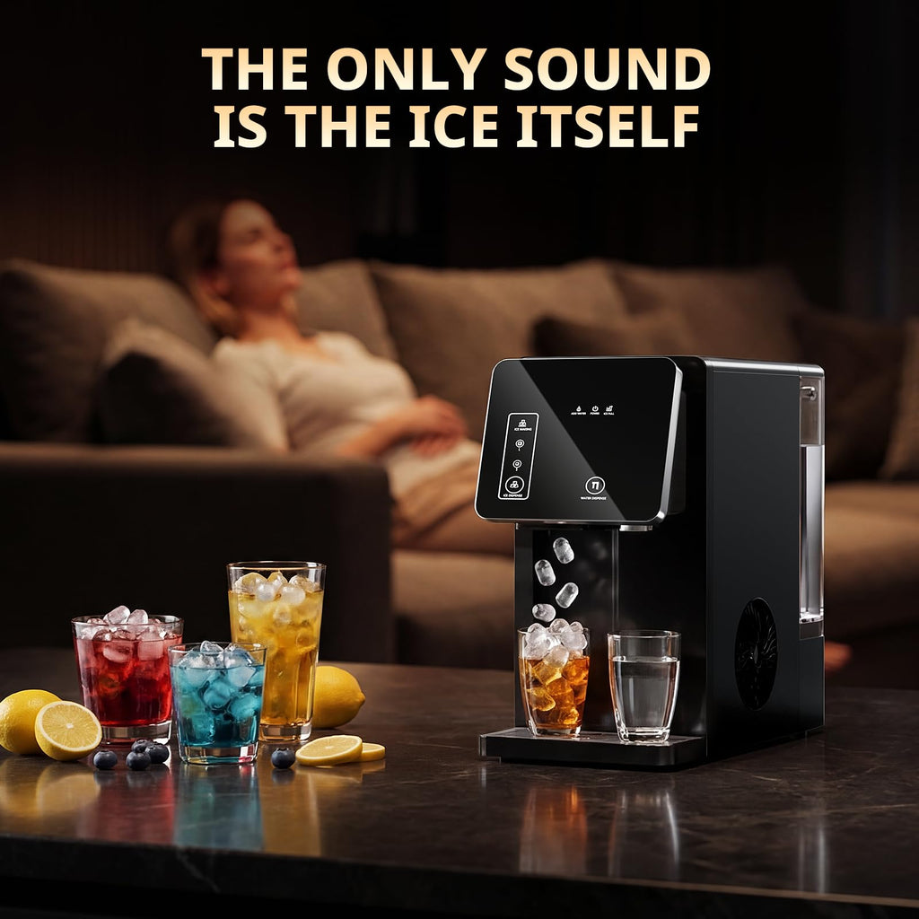 2-in-1 Countertop Ice Maker Machine with Water Dispenser, Black J2263