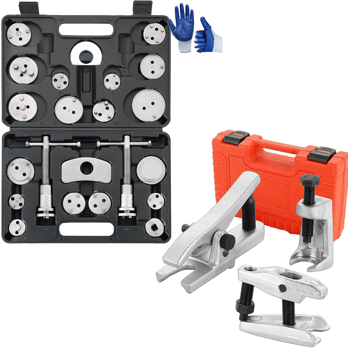 Heavy Duty Disc Brake Caliper Tool Set & Ball Joint Separator Tool Kit O84025