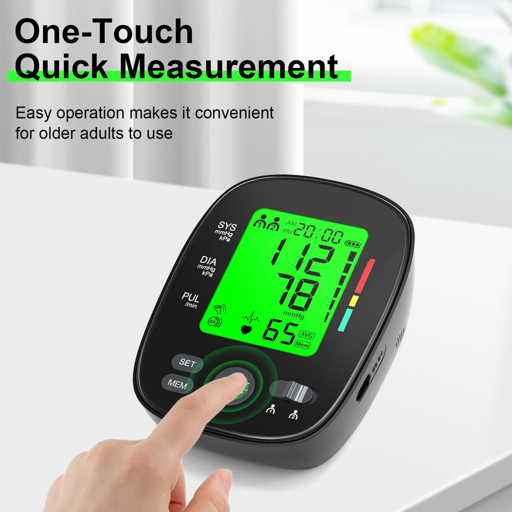 Upper Arm Blood Pressure Monitor Large Cuff LCD Digital Display Q85868