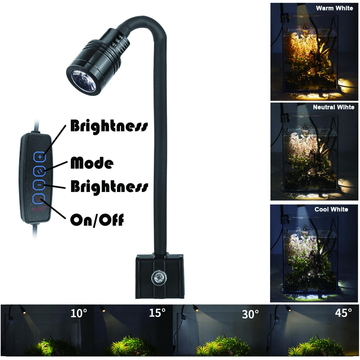 1.5 Gallon Glass Fish Tank Kit with Filter and LED Light O404