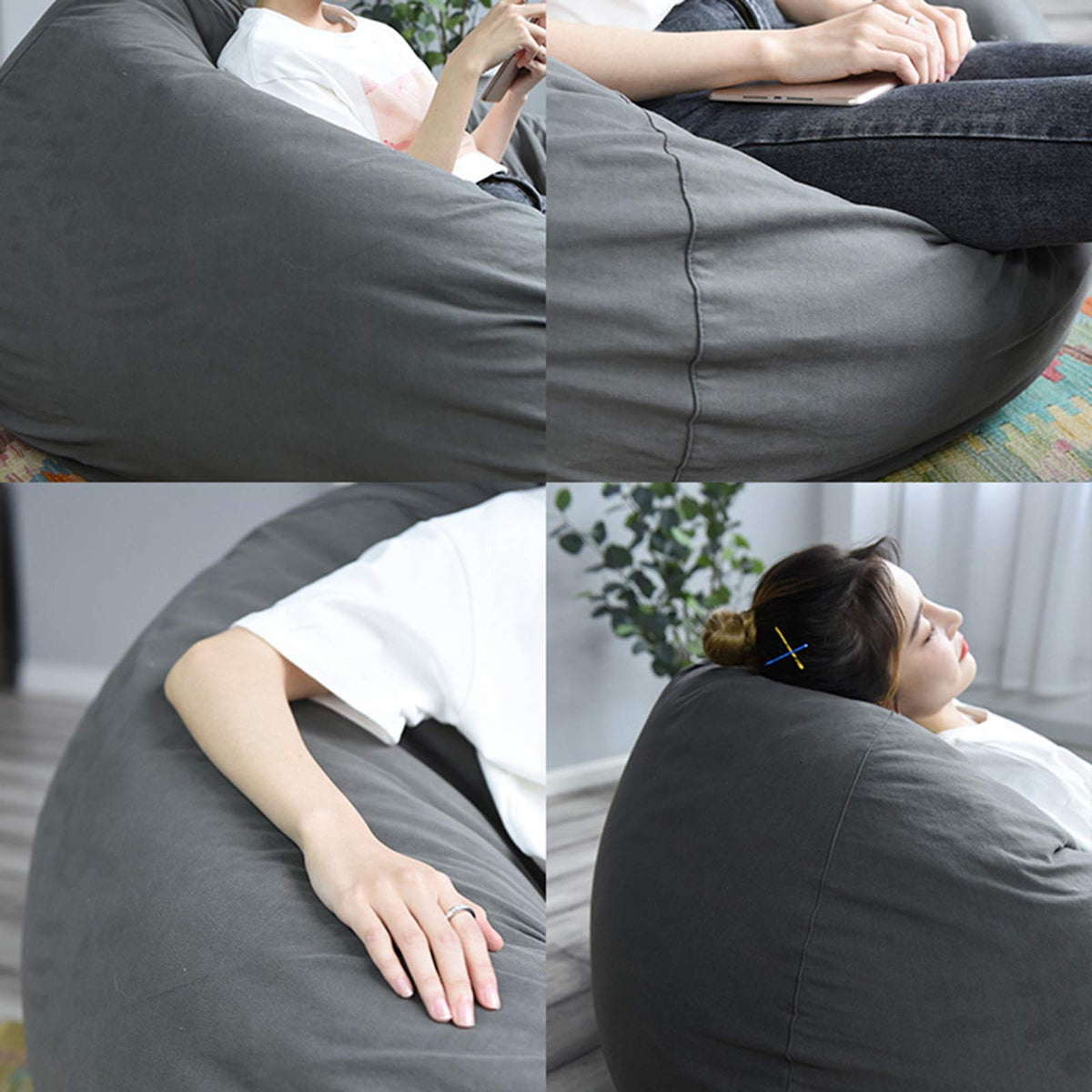 Yellow Large Bean Bag Chair Cover F315