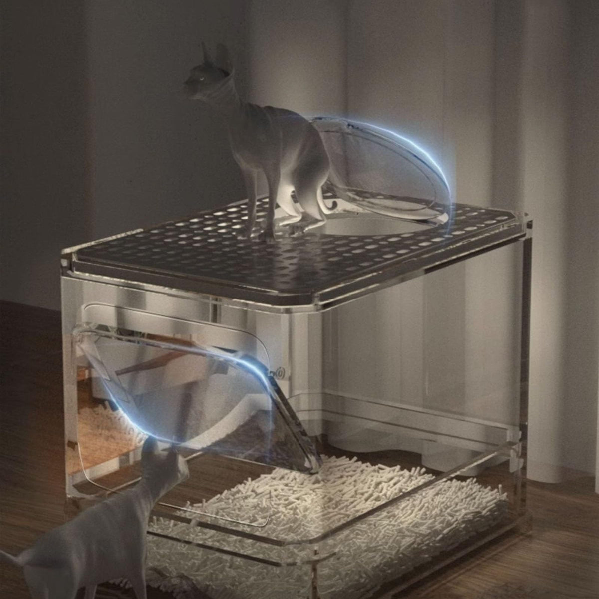 Foldable Cat Litter Box with Lid and Scoop E415