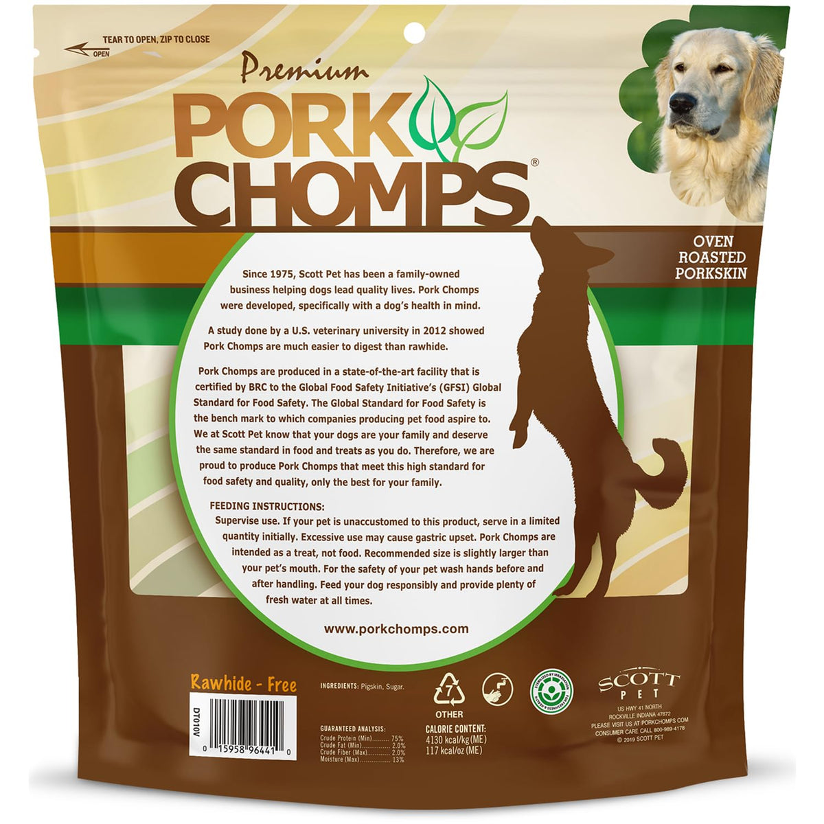 Roasted Pork Skin Dog Chews 6in Twists 15 Count X76965