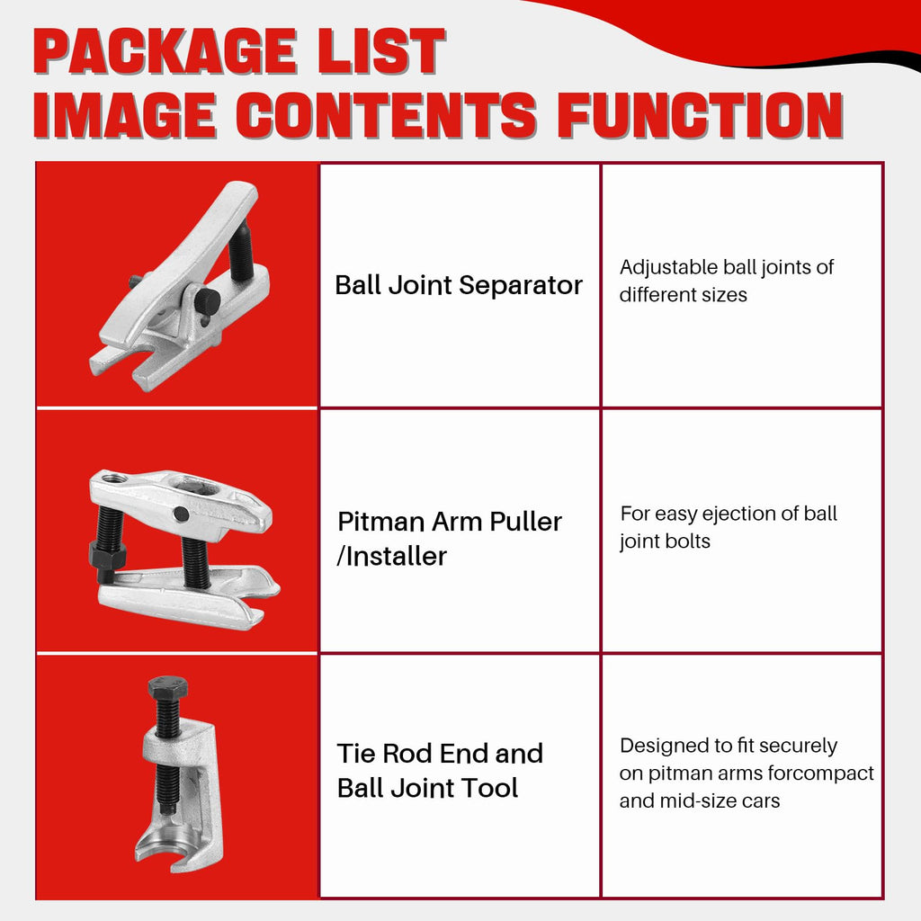 Heavy Duty Disc Brake Caliper Tool Set & Ball Joint Separator Tool Kit O84025