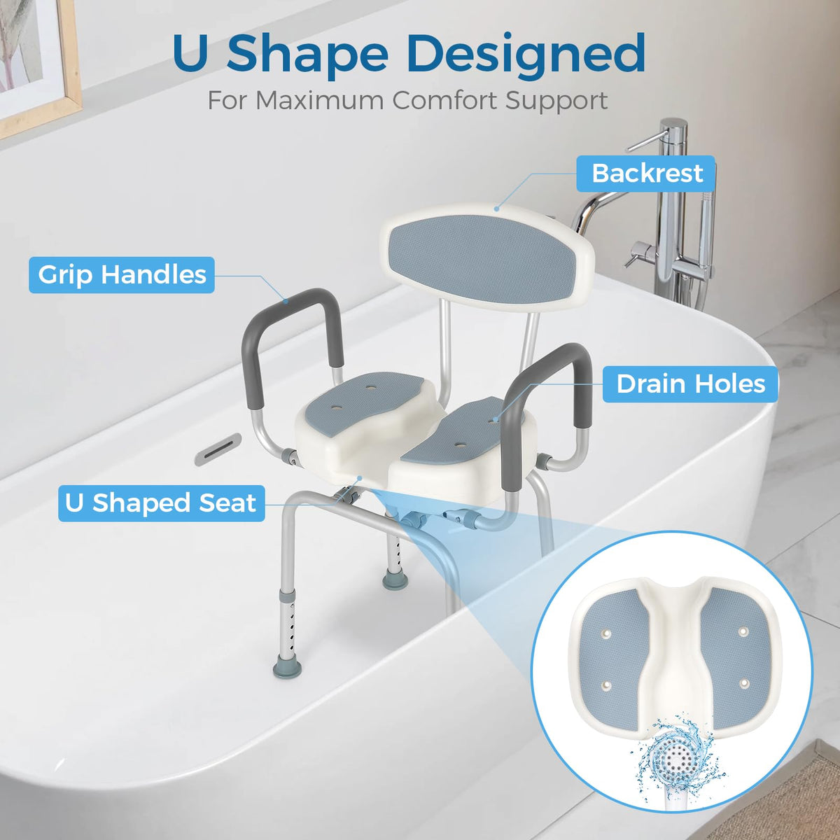 Heavy Duty Shower Chair with Arms and Back L3164