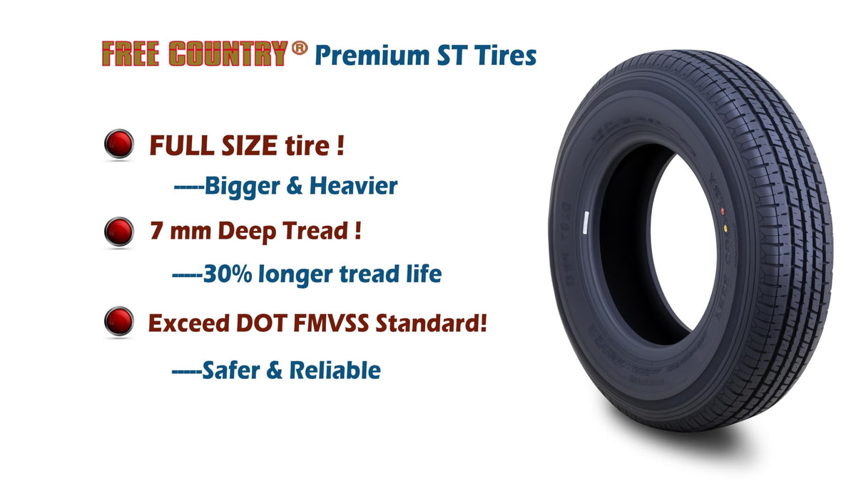 2 Premium Trailer Tires ST205/75R14 8PR LR D V50373