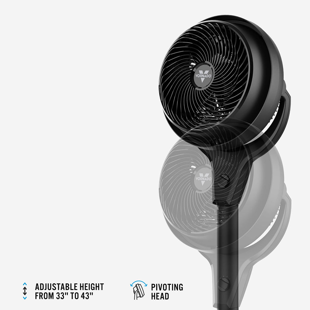 Whole Room Air Circulator Pedestal Fan, 3 Speeds, Black H8130