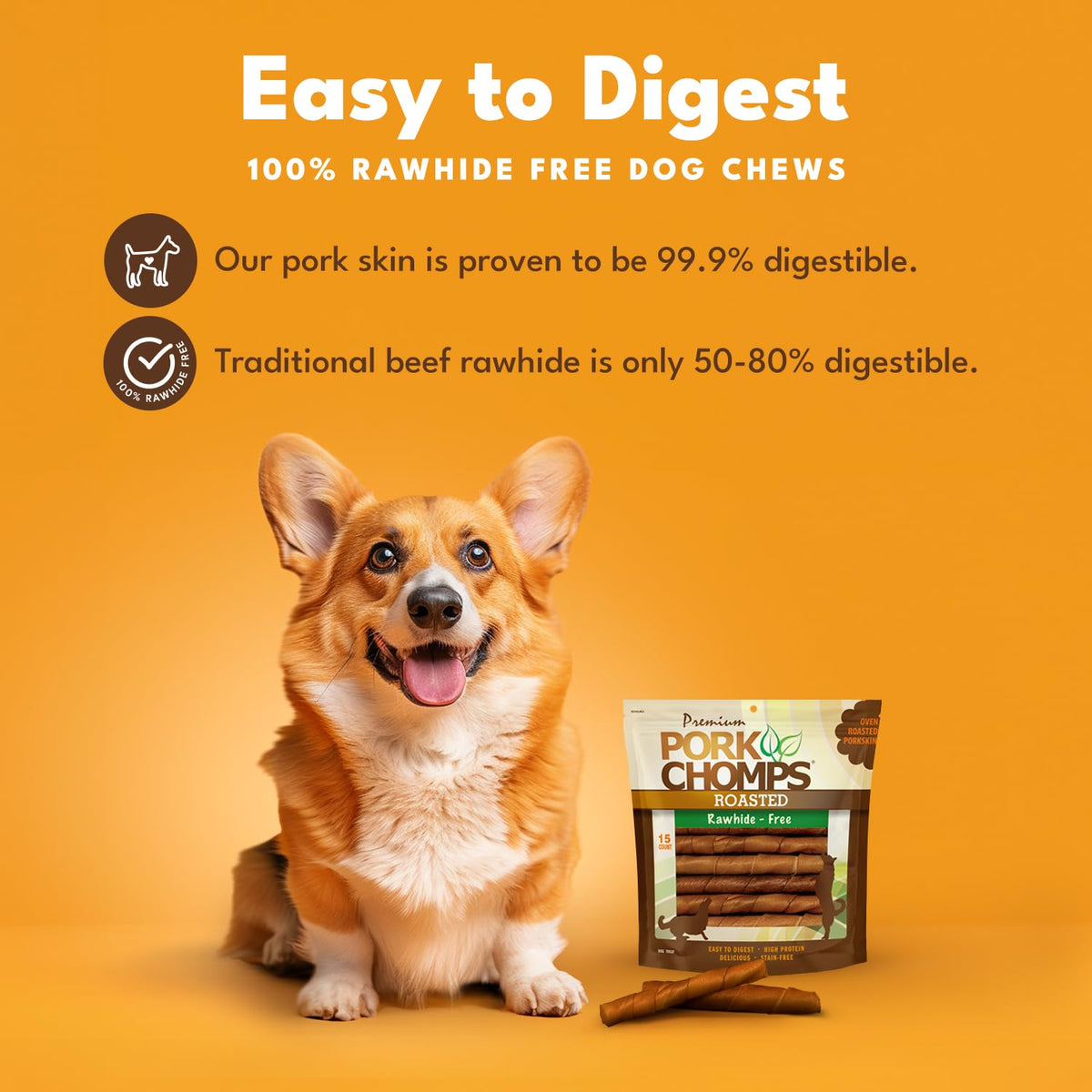 Roasted Pork Skin Dog Chews 6in Twists 15 Count X76965